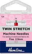 HEMLINE HANGSELL - Machine Needle Twin Stretch 1 Pack 75/11